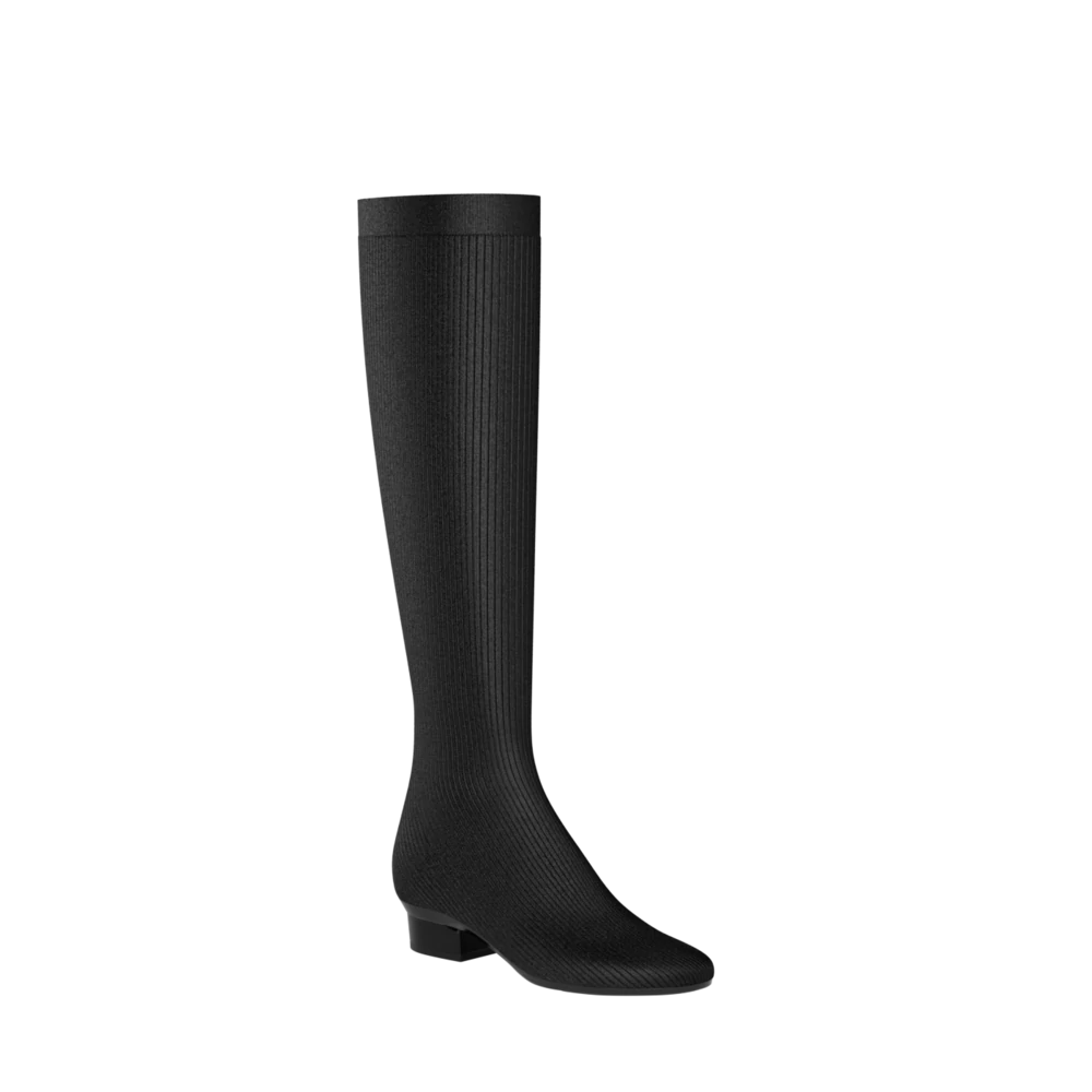 The Joanna Knee High Boot - Coal Knit